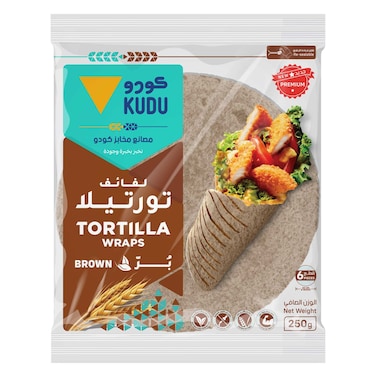 Kudu Brown Tortilla Wrap Medium Size 8in 250g