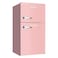 جي في سي برو ثلاجة كلاسيكية ببابين وفريزر علوي، سعة 85 لترًا، موديل GVRG-199، لون وردي