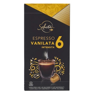 Carrefour Selection - Vanilla Flavored Arabica Coffee Capsules, Intensity 6, 10 Capsules