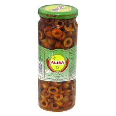 Alisa Sliced Olives with Red Chili &ndash; 440 g