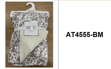 Unisex Baby Blanket Super Soft Warm Breathable Receiving Blankets for Stroller, Infants and Toddlers Size 76.2*101 cm model AT4555-BM