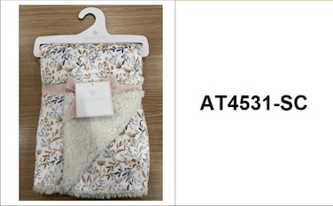 Unisex Baby Blanket Super Soft Warm Breathable Receiving Blankets for Stroller, Infants and Toddlers Size 76.2*101 cm model AT4531-SC