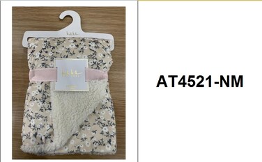 Unisex Baby Blanket Super Soft Warm Breathable Receiving Blankets for Stroller, Infants and Toddlers Size 76.2*101 cm model AT4521-NM