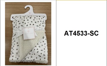 Unisex Baby Blanket Super Soft Warm Breathable Receiving Blankets for Stroller, Infants and Toddlers Size 76.2*101 cm model AT4533-SC