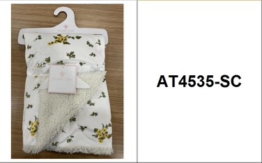 Unisex Baby Blanket Super Soft Warm Breathable Receiving Blankets for Stroller, Infants and Toddlers Size 76.2*101 cm model AT4535-SC