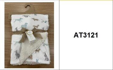 Unisex Baby Blanket Super Soft Warm Breathable Receiving Blankets for Stroller, Infants and Toddlers Size 76.2*101 cm model AT3121