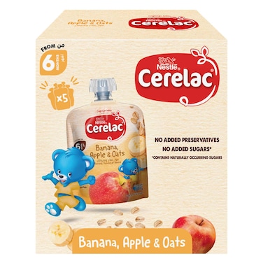 Cerelac Banana Apple &amp; Oats, 90g x5