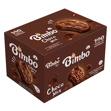 Bimbo Choco Max Cocoa Biscuit Filled &amp; Coated with Cocoa Cream, 30g x12
