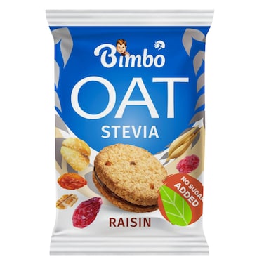Bimbo Raisin Stevia Oat Biscuit with Cocoa Cream Filling, 30g