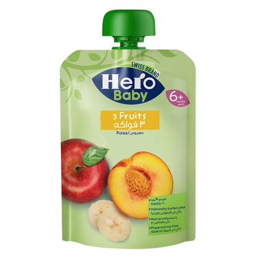 Hero Baby Pouch 3 Fruits Baby Food Puree, 100g