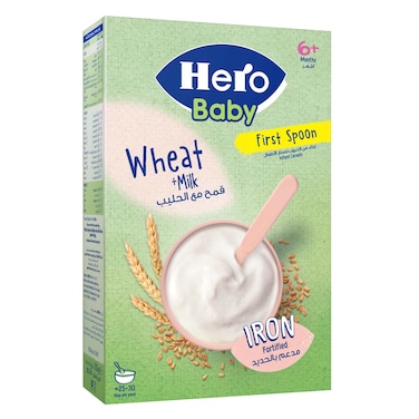 Hero Baby Wheat &amp; Milk Cereal, Iron Fortified, 150g