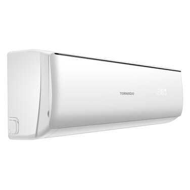 تورنادو - مكيف هواء سبليت، 18000 وحدة حرارية بريطانية، 1.5 طن، ضاغط T3، أبيض، غاز تبريد R410، وضع توربو، شاشة عرض رقمية، زعانف ذهبية، تأرجح رباعي الاتجاهات، (TH-C18AHK)