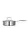 MISTERCOOK Mister Cook Titan Tri-Ply Deep Fry Pan With Wide Rim Glass Cover, 1140/26C, 26 Cm, Stainless Steel