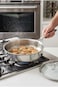MISTERCOOK Mister Cook Titan Tri-Ply Deep Fry Pan With Wide Rim Glass Cover, 1140/26C, 26 Cm, Stainless Steel