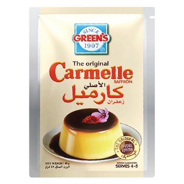 Green's Carmelle (Saffron) Vanilla Flavour Dessert Mix with Caramel Topping 49g