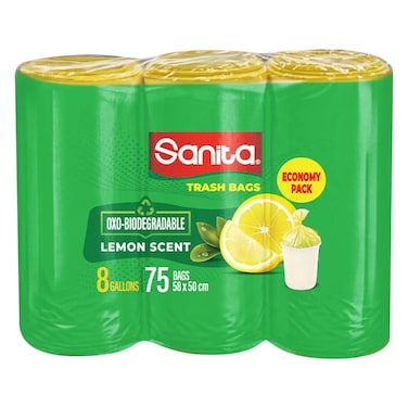 Sanita Biodegradable Trash Bags 8 Gallon &ndash; 25 Bags