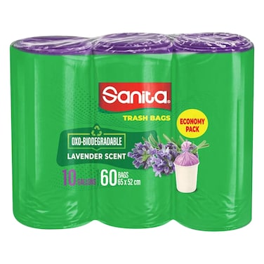 Sanita Biodegradable Trash Bags 10 Gallon &ndash; 20 Bags