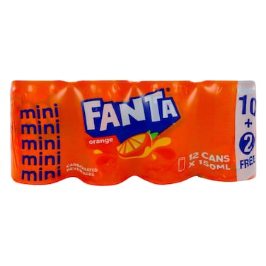 FANTA ORANGE CAN 150ML X10+2 FREE