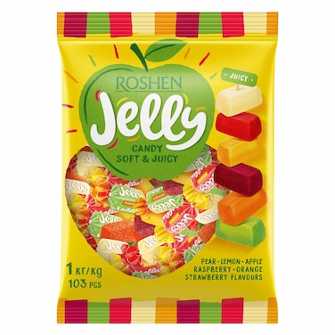 Roshen Jelly Sugar-Sprinkled Soft &amp; Juicy Fruity Candy Mixed Flavours 1kg