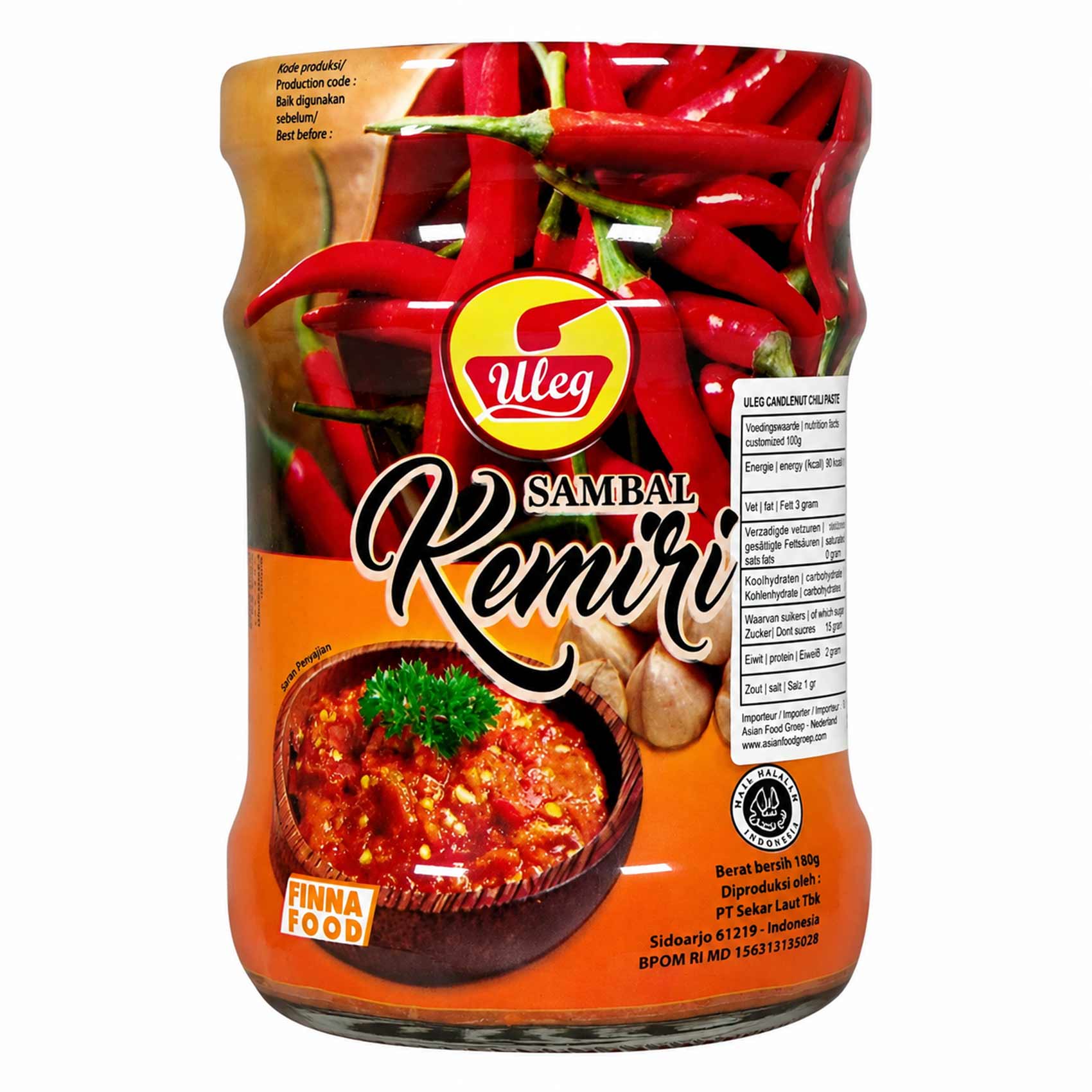 Buy ULEG - Sambal Kemiri, Hot Chilli Paste With Candlenuts (Indian
