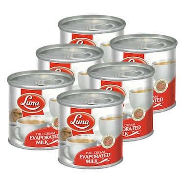 Luna Full Cream Evaporated Milk Promo Pack, 170g x6