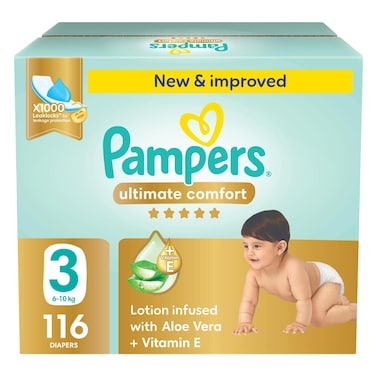 Pampers Premium Care Tape Diapers &ndash; Size 3 &ndash; 116 Pieces &ndash; Mega Box