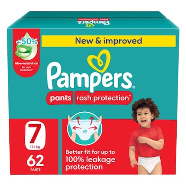 Pampers  Pants Diapers &ndash; Size 7 &ndash; 62 Pieces &ndash; Giant Box