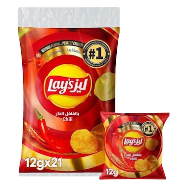 ليز كريسبز – رقائق بطاطس بنكهة الفلفل الحار – 21 × 12 جرام