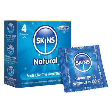 Skins Natural Condoms, 4 Condoms