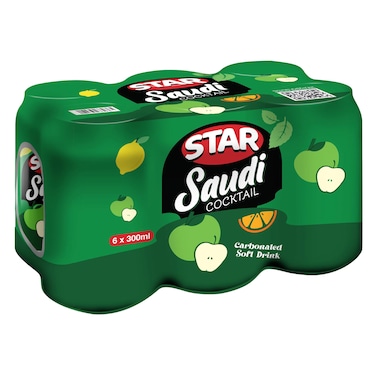 Star Saudi Cocktail Soft Drink &ndash; 300 ml &times; 6 Cans