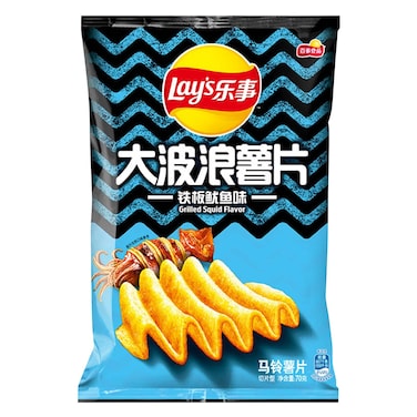 Lay's Wavy Cut Potato Chips Squid Flavor, 70g