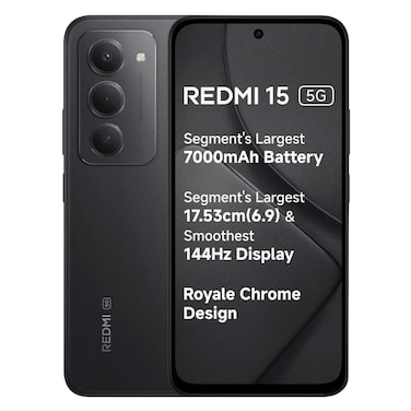 شاومي ريدمي 15 – هاتف ذكي – 256 جيجابايت + 8 جيجابايت رام – 5G – أسود