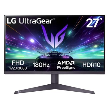 إل جي ألترا جير - شاشة ألعاب 27 بوصة، FHD، معدل تحديث 180 هرتز، 1 مللي ثانية MBR، HDR10، 27GS50F-B.AMIQ