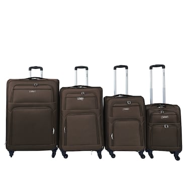 VIPTOUR 4 Piece Softside Spinner 4 Wheels Fabric Trolley Luggage With Number Lock 20/24/28/32 Inches, VT-TR514