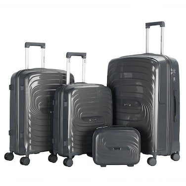 مجموعة حقائب سفر VIPTOUR مكونة من 4 قطع من حقيبة سفر ناعمة من البولي بروبيلين بسحاب قوي 14/20/24/28 بوصة