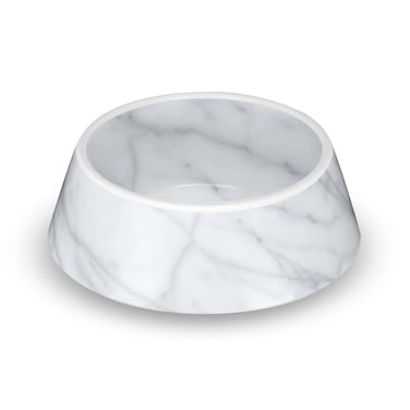 Tarhong Carrara Marble Pet Bowl Medium, 7.8" x 7.8" x 2.5