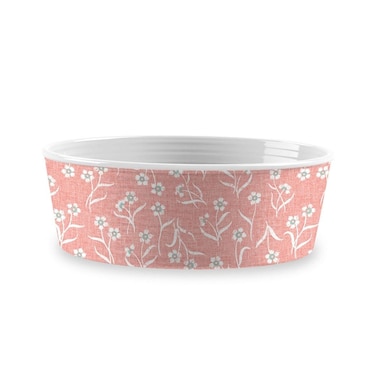 Tarhong Flower Fields Single Wall Pet Bowl, Blush, Medium, 6.7" x 6.7" x 2.3