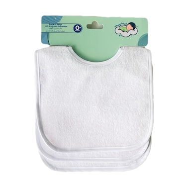 Waterproof Baby Bibs 3 Piece-White