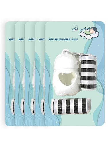 Diaper Disposal Bag Dispenser with 2 Garbage Bag Rolls-Pack Of 5