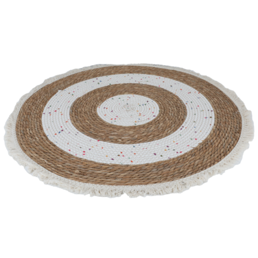 حصيرة طاولة من الخوص المستدير - بني