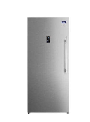 فريزر هاس عمودي، سعة 20.9 قدم مكعب، 590 لتر، فضي، ضاغط عاكس، تصميم أنيق وعصري، HFK21UFSDIN (غير شامل التركيب)
