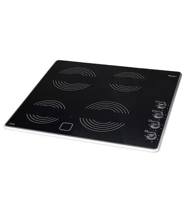 موقد كهربائي سيراميك مدمج 60 سم   4 مناطق طهي   تحكم بواسطة مقابض   220-230 فولت، 50/60 هرتز   بدون قابس   اسود