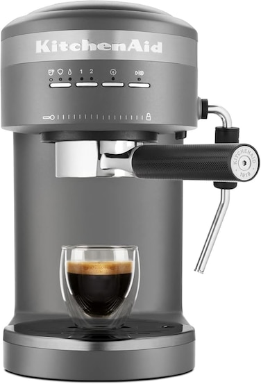 كيتشن إيد - ماكينة إسبريسو شبه أوتوماتيكية 1470 واط ضغط 15 بار - رمادي فحمي - 5KES6403BDG