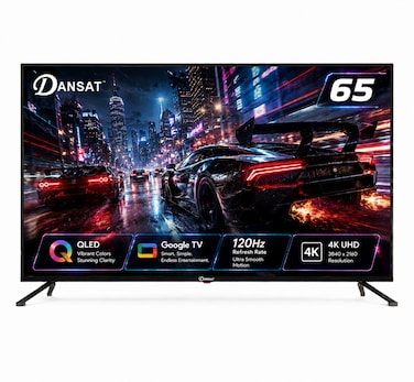 Dansat 65-Inch QLED Google TV, 144Hz Refresh Rate (DTD65 GOOGLE--QLED)
