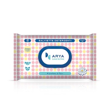 مناديل مبللة برائحة التلك للكلاب من آريا، 40 منديل