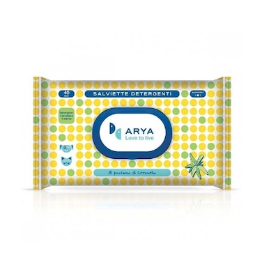 Arya Wet Wipes Lemongrass Scent - 40 Wipes