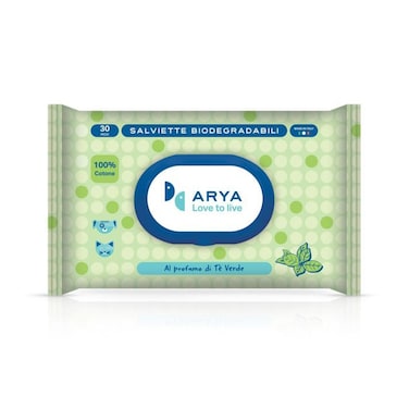Arya Wet Wipes with Green Tea Scent - 30 Wipes
