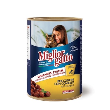 Miglior Gatto Chunks Rabbit Canned Cat Food - 405 g