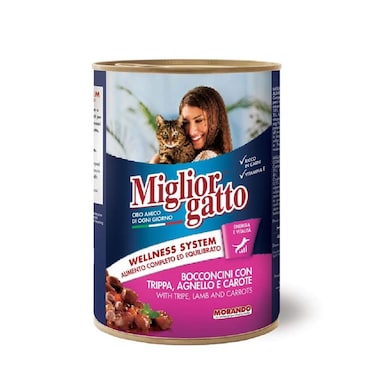Miglior Chunks with Tripe Lamb and Carrots Canned Cat Food - 405 g