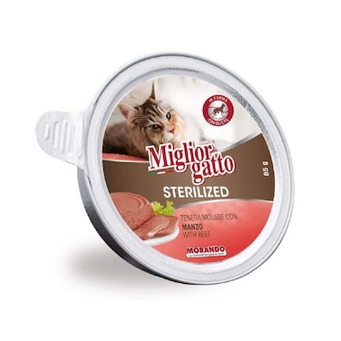 Miglior Gatto Sterilized Mousse with Beef Wet Cat Food - 85 g